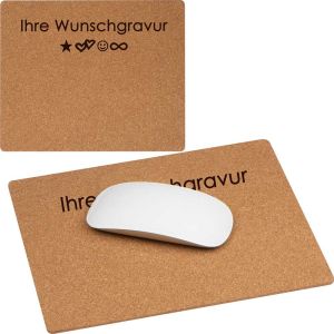Mauspad aus Kork mit Gravur | Mousepad Personalisiert | 22 cm X 18 cm | Wunschname auf Mauspad