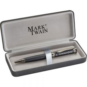 Mark Twain Kugelschreiber mit Gravur aus Metall inklusive Geschenkbox