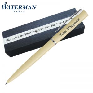 Waterman Allure Pastel Yellow Kugelschreiber | Wunschgravur auf Stift & Box | Messing