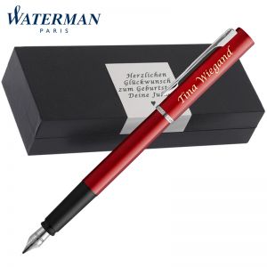 Waterman Allure Füller Red | Edelstahl | Füllfederhalter mit Wunschgravur