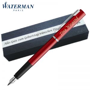 Waterman Allure Füller Red | Edelstahl | Füllfederhalter mit Wunschgravur