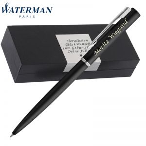 Waterman Allure Black Kugelschreiber | Wunschgravur auf Stift & Box | Messing