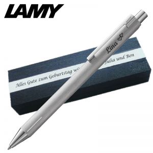 Personalisierter LAMY econ brushed Kugelschreiber 240 mit Geschenkbox inklusive Gravur