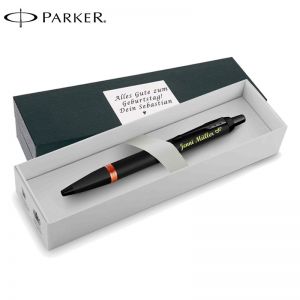 Parker IM Vibrant Rings Flame Orange Kugelschreiber mit Wunschgravur | Personaliserter Kugelschreiber mit Laser-Gravur