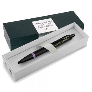 Parker IM Vibrant Rings Amethyst Purple Kugelschreiber mit Gravur| Personaliserter Kugelschreiber mit Laser-Gravur