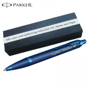 Parker IM Professionell Mono Blau | Kugelschreiber mit Gravur | Personaliserter Kugelschreiber mit Laser-Gravur