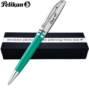 Pelikan Kugelschreiber Jazz® Classic K35 Türkis mit Wunschgravur | inkl. Geschenkbox mit Gravur