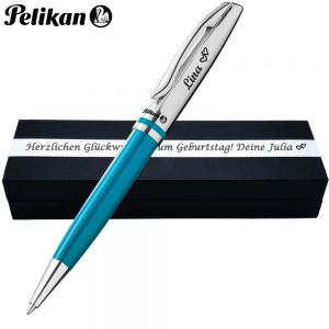 Pelikan Kugelschreiber Jazz® Classic K35 Petrol mit Wunschgravur | inkl. Geschenkbox mit Gravur