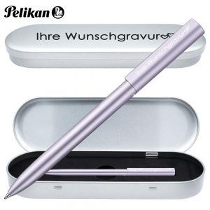 Pelikan Kugelschreiber Ineo® mit Gravur | inkl. Etui für 10 Stifte mit Wunschgravur | Lila - Violett |