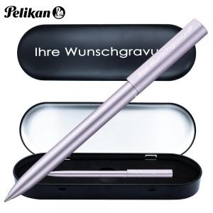 Pelikan Kugelschreiber Ineo® mit Gravur | inkl. Etui mit Wunschgravur (Platz für 10 Stifte) | Lila - Violett |