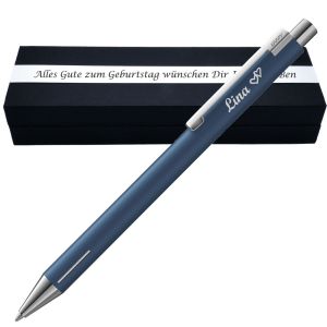 LAMY Econ Kugelschreiber mit Gravur als Geschenk | Geschenkverpackung inklusive Wunschgravur | schwarz schreibend | hochwertiges Metall