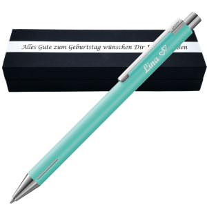 LAMY Econ Kugelschreiber mit Gravur als Geschenk | Geschenkverpackung inklusive Wunschgravur | schwarz schreibend | hochwertiges Metall