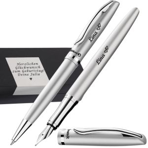 SchreibSet Jazz Elegance Silber, 1 Kugelschreiber,1 Füllhalter