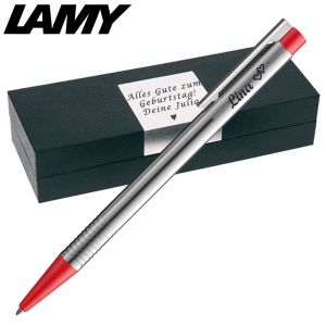 LAMY logo silber / rot Kugelschreiber 205 mit Gravur