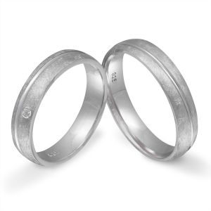 Zwei schöne Partnerringe 925 Sterling Silber Hochzeitsringe mit Gravur S3HD 