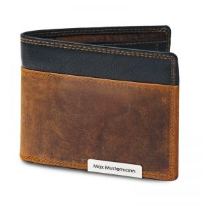 Hunterleder Geldbörse Brieftasche mit kostenloser Gravur für Herren