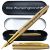 Pelikan Füllhalter Jazz® Noble Elegance mit Gravur als Geschenk | inkl. Etui schwarz mit Wunschgravur (Platz für 10 Stifte) | Emojis Gravur möglich | Farbe Gold | personalisiert mit Wunschgravur 